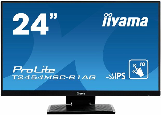 ProLite T2454MSC-B1AG LED 23,8&quot;, touchscreen, 1920 x 1080 Full HD, IPS, 1000:1, 5 ms, HDMI, VGA, speakers, zwart