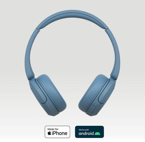 WH-CH520 Headphones (met micro, on-ear, Bluetooth, blauw)