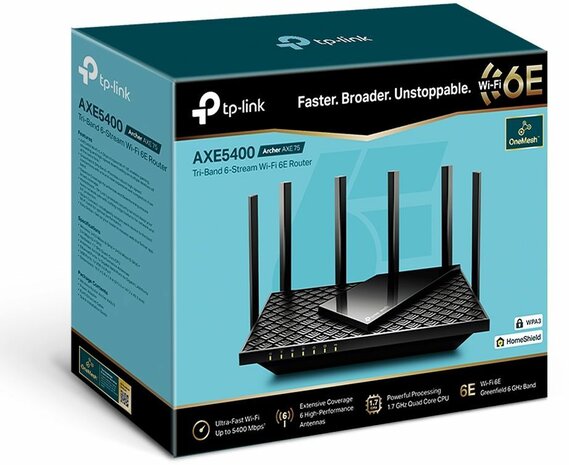 Archer Axe75 AX5400 Tri-Band Wi-Fi 6E Router