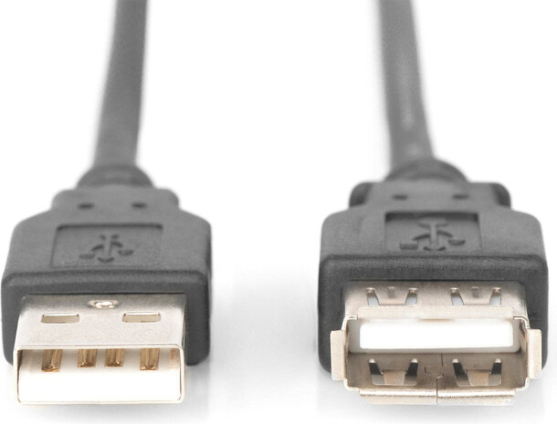 USB 2.0 Verlengkabel M/F (1,8 m, zwart)
