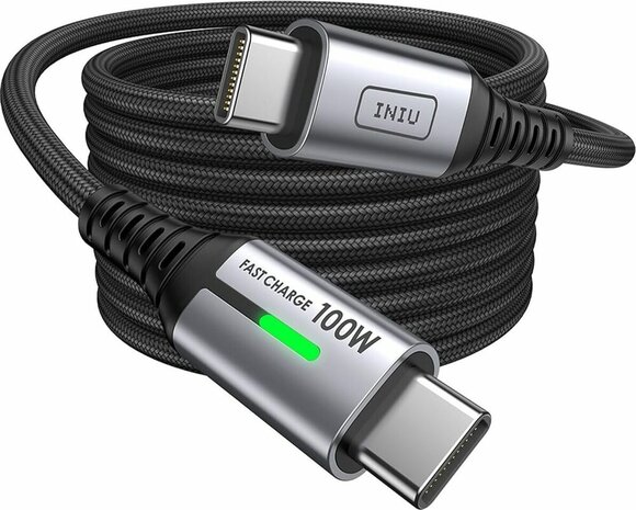 USB-C kabel M/M (2 meter, zwart, fast-charging, 100 Watt)