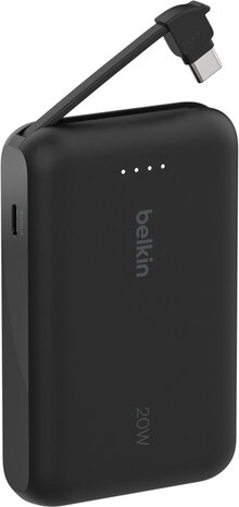 BoostCharge Power Bank 10K (10.000 mAh, 2 x USB-C, 20 Watt, incl. USB-C kabel, zwart)