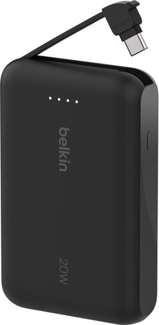BoostCharge Power Bank 10K (10.000 mAh, 2 x USB-C, 20 Watt, incl. USB-C kabel, zwart)
