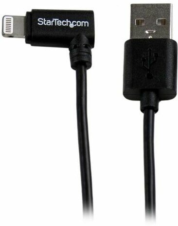 Hoekse Lightning USB-kabel (2 meter, zwart)