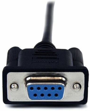 DB9 RS232 Serial Null Modem Cable F/M (1 meter, zwart)