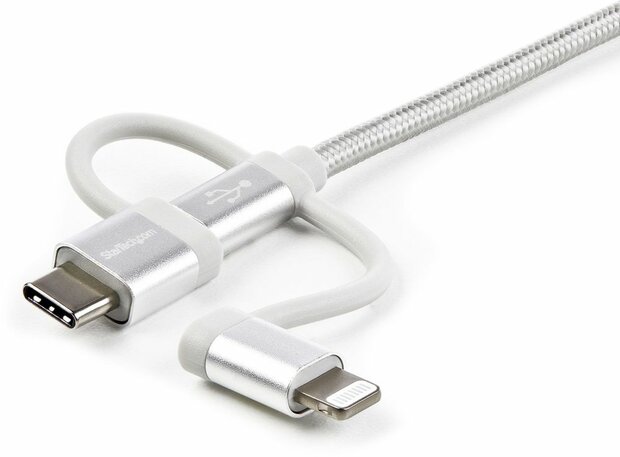 USB Multi Charger kabel : Lightning, USB-C en Micro-B