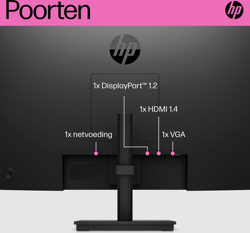P24h G5 LED 23,8&quot;, 1920 x 1080 Full HD, IPS, 5 ms, HDMI, VGA, DisplayPort, speakers, zwart
