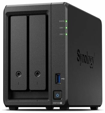 Disk Station DS723+ NAS server (2 bays, RAID 0, 1, JBOD, 2 GB, Gigabit Ethernet, iSCSI support)