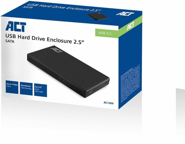 AC1200 Storage enclosure (2,5&quot;, SATA, USB 3.2 Gen 1, zwart)