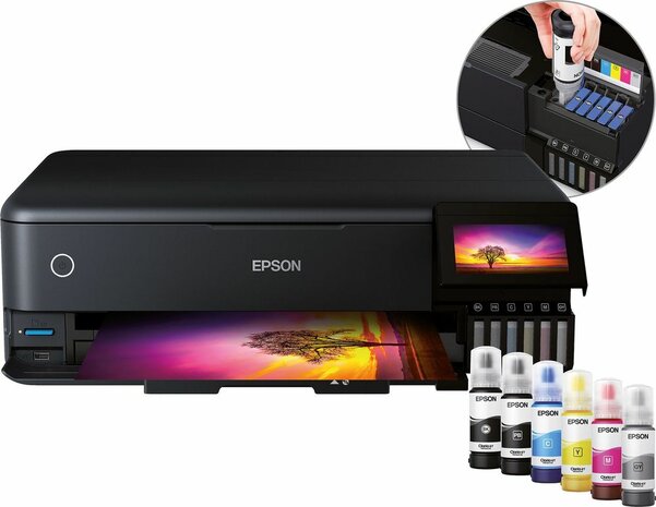 EcoTank ET-8550 Multifunction printer (A3, 16 ppm, USB, LAN, USB host, Wi-Fi ac, zwart)