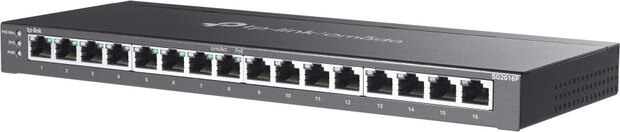 JetStream TL-SG2016P V1 Switch (L2+, managed, 16 x 10/100/1000, rack-mountable, surface-mountable)