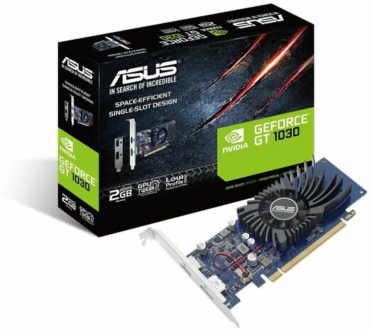 GeForce GT1030-2G-BRK (PCI-E 3.0, low-profile, 2 GB GDDR5, 1468 MHz, HDMI, DisplayPort)