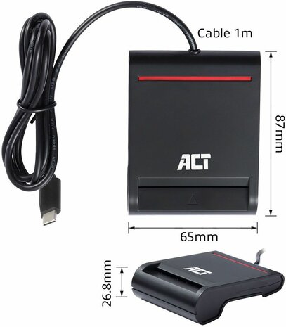 AC6020 USB-C SmartCard eID reader (zwart)