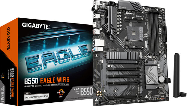 Socket AM4 : B550 EAGLE WIFI6 (DDR4, 2 x M.2, HDMI, USB-C, ATX)