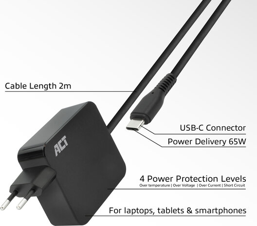 USB-C laptop wall charger 65 Watt