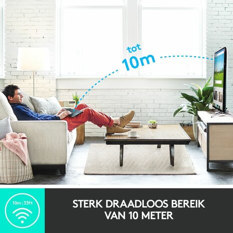 K400 Plus Wireless Touch Keyboard (Qwerty, zwart)