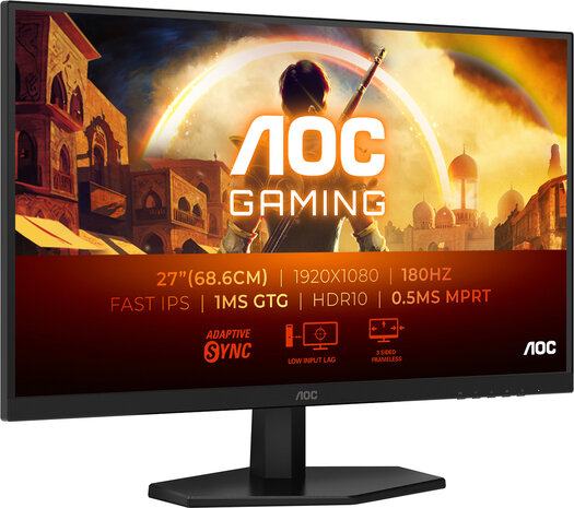Gaming 27G42E LED gaming 27&quot;, 1920 x 1080 Full HD 180 Hz, Fast IPS, HDR10, 0,5 ms, HDMI, DisplayPort, zwart/rood