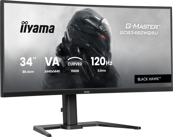 GCB3482WQSU-B1 LCD 34&quot; Wide, G-Master Black Hawk, 3440 x 1440, UWQHD, curved, FreeSync Premium, DisplayPort, USB-Hub