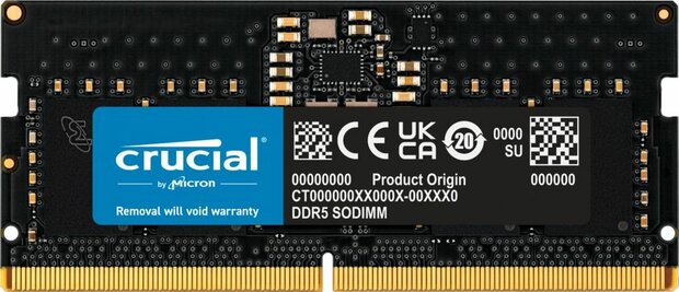 CT8G48C40S5 DDR5 8 GB, SO-DIMM 262-pin, 4800 MHz, PC5-38400, CL40