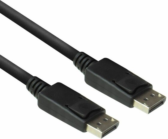 DisplayPort kabel M/M (DisplayPort 1.2, 3 m, molded, 4K 60 Hz 3840 x 2160 support, snap-in, zwart)
