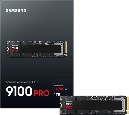 1000 GB MZ-VAP1T0BW 9100 Pro SSD (M.2 2280, PCI Express 5.0 x4 NVMe, 256-bit AES, TCG Opal Encryption 2.0, zwart)