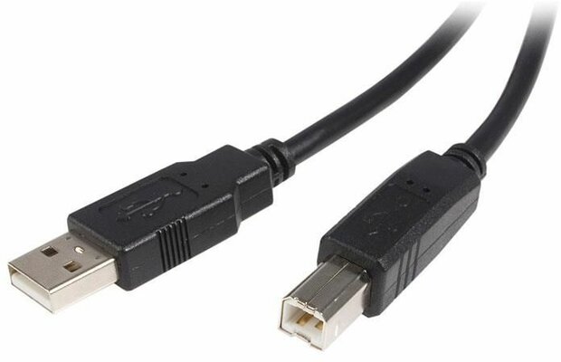 USB 2.0 kabel A naar B M/M (2 meter, zwart)