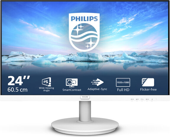 V-line 241V8AW LED 24&quot;, 1920 x 1080 Full HD, 75 Hz, IPS, 1000:1, 4 ms, HDMI, VGA, speakers, textured wit
