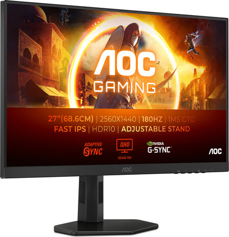 Gaming Q27G4XF LED gaming 27&quot;, 2560 x 1440 QHD, 180 Hz, Fast IPS, 1000:1, HDR10, 0,5 ms, HDMI, DisplayPort, zwart