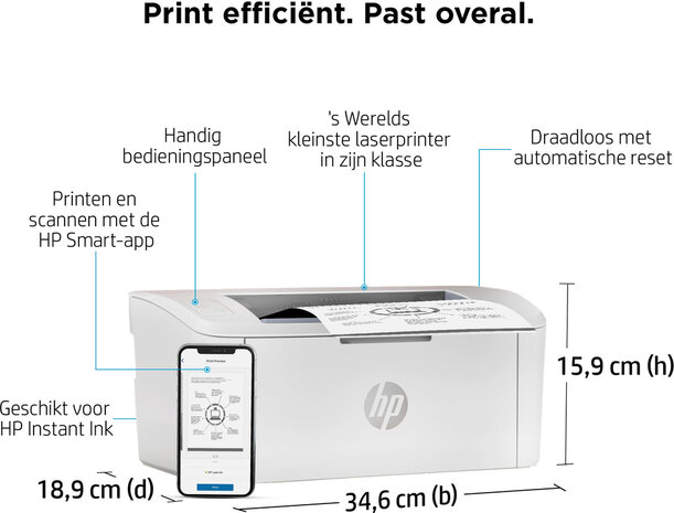 LaserJet M110w (A4, 600 x 600 dpi, 20 ppm, USB 2.0, Wi-Fi)