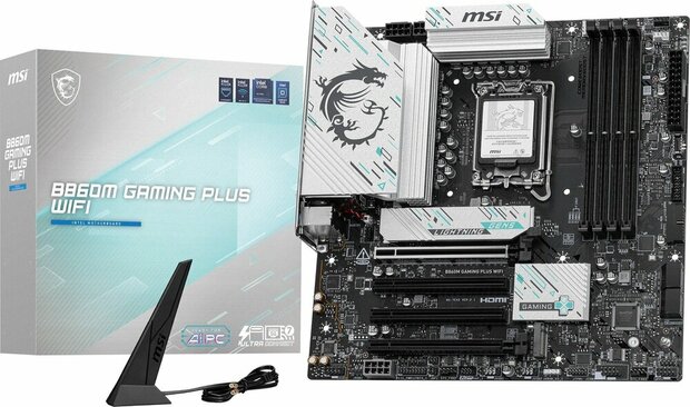 Socket 1851 : B860M GAMING PLUS WIFI (DDR5, 3 x M.2, DisplayPort, HDMI)