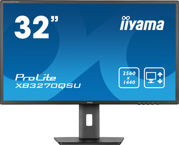 ProLite XB3270QSU-B1 LED 32&quot;, 2560 x 1440 WQHD 100 Hz, IPS, 1200:1, 3 ms, 2 x HDMI, DisplayPort, speakers, mat zwart