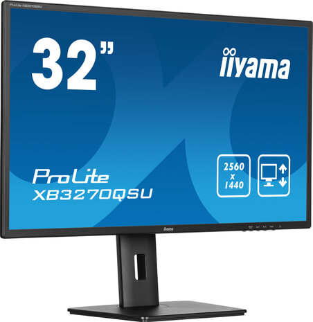 ProLite XB3270QSU-B1 LED 32&quot;, 2560 x 1440 WQHD 100 Hz, IPS, 1200:1, 3 ms, 2 x HDMI, DisplayPort, speakers, mat zwart
