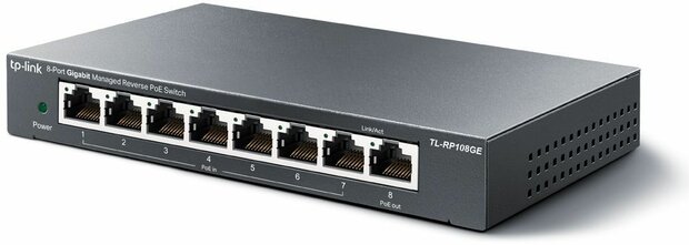 TL-RP108GE Managed switch (7 x 10/100/1000 PoE input + 1 x 10/100/1000 PoE output, reverse PoE)