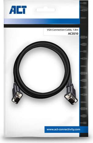 AC3510 VGA-kabel M/M (1,8 m, molded, thumbscrews, zwart)