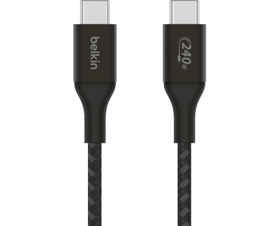 BoostCharge USB-C M/M kabel (2 m, tot 240 Watt power delivery support, zwart)