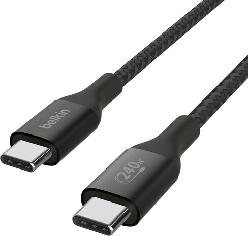 BoostCharge USB-C M/M kabel (2 m, tot 240 Watt power delivery support, zwart)