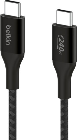 BoostCharge USB-C M/M kabel (2 m, tot 240 Watt power delivery support, zwart)