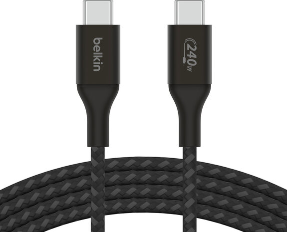 BoostCharge USB-C M/M kabel (2 m, tot 240 Watt power delivery support, zwart)