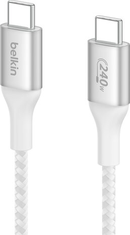 BoostCharge USB-C M/M kabel (2 m, tot 240 Watt power delivery support, wit)