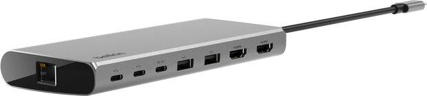 Connect 8-in-1 Dual Display Core Hub Docking station (USB-C naar 2 x HDMI en 1 x GBLAN)