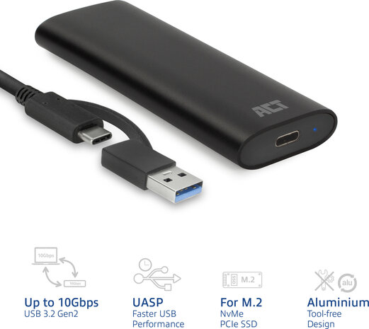 AC1615 USB-C M.2 NVME / PCIE SSD Enclosure