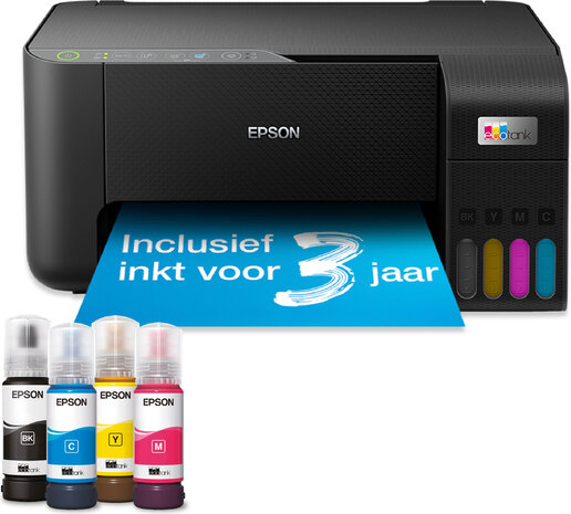 EcoTank ET-2860 Multifunction (print-copy-scan, WiFi, incl. inkt voor 4.500 afdrukken zwart en 7.500 afdrukken kleur)
