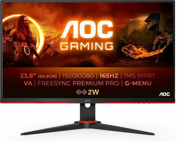 Gaming 24G2SAE/BK LED 24&quot;, 1920 x 1080 Full HD, 165 Hz, VA, 1 ms, 2 x HDMI, DisplayPort
