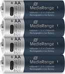 Li-Ion Herlaadbare batterijen (AA, 4-pack, laden via USB-C kabel ge&iuml;ntegreerd in batterij)