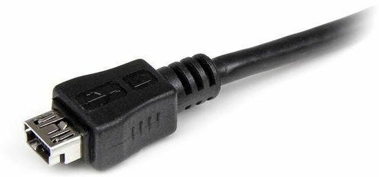 Micro USB naar mini USB adapterkabel M/F (15 cm, zwart)