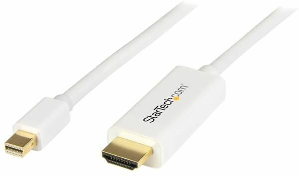 Mini DisplayPort M naar HDMI M converterkabel (1 meter, wit, 4K)