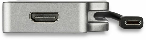 USB-C Multiport Video Adapter (4-in-1, A/V Adapter, 4K 60 Hz, USB-C, DVI, HDMI, Mini DisplayPort, VGA, grijs)