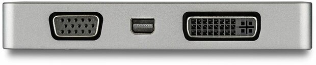 USB-C Multiport Video Adapter (4-in-1, A/V Adapter, 4K 60 Hz, USB-C, DVI, HDMI, Mini DisplayPort, VGA, grijs)