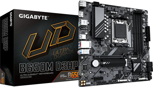 Socket AM5 : B650M D3HP (DDR5, M.2, 2 x DisplayPort, HDMI, mATX)