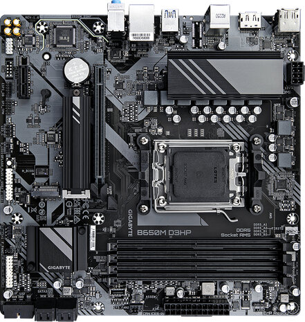 Socket AM5 : B650M D3HP (DDR5, M.2, 2 x DisplayPort, HDMI, mATX)